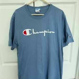 Champion Men's Tee in Blue with Logo